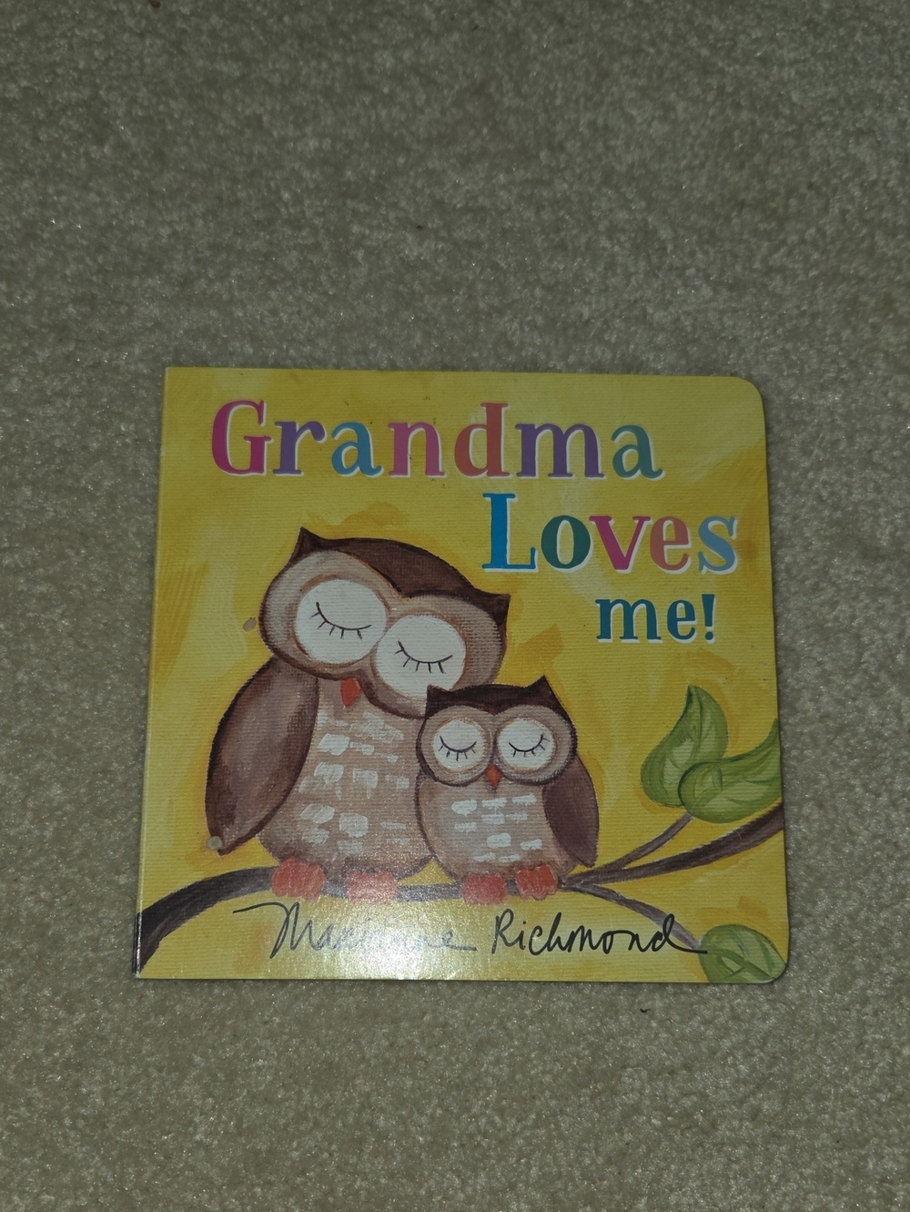 BOGO 🆓️ Grandma Loves Me! Illustrated Owl Board Book by - Yellow